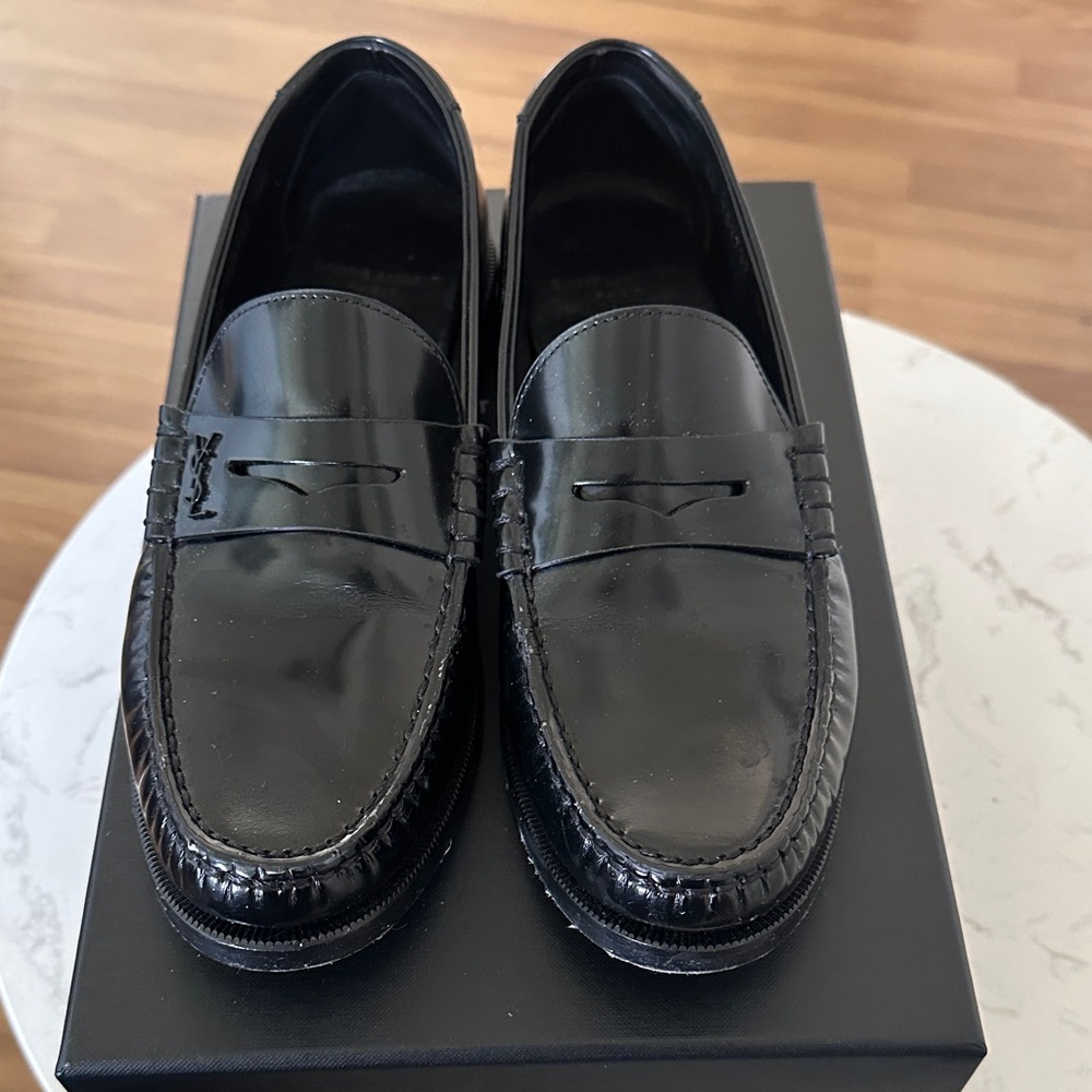 Saint Laurent Glossy Black Loafers
